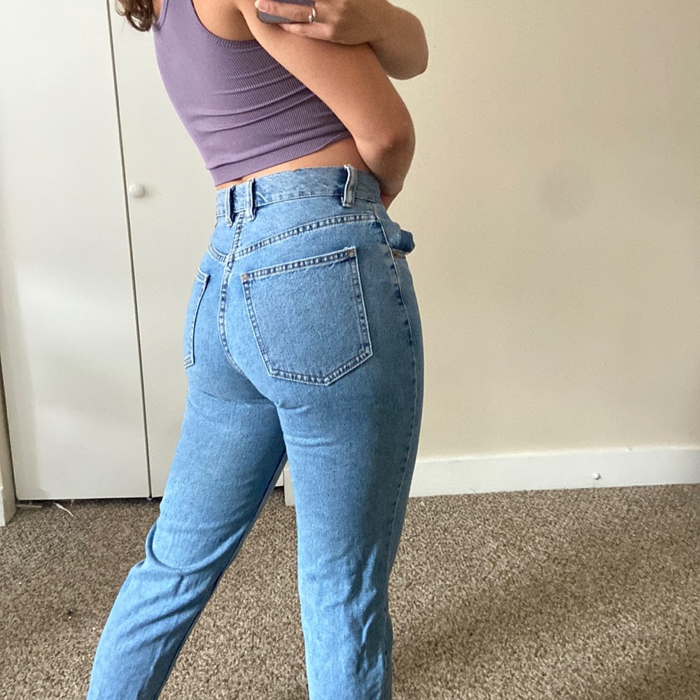 high waisted mom jeans, pull & bear